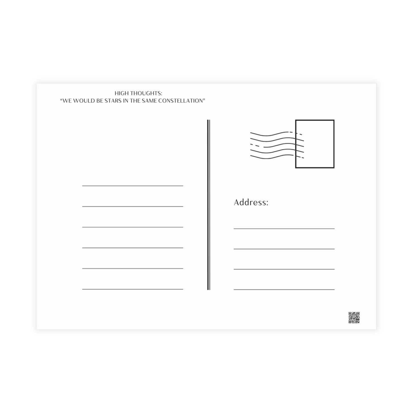 Postcard: "We Would Be Stars In The Same Constellation" (bundles of 10, 30 or 50)